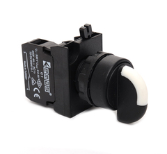 Переключатель 0-1 с фиксацией (1НО) с LED синий (12-30В AC-DC)